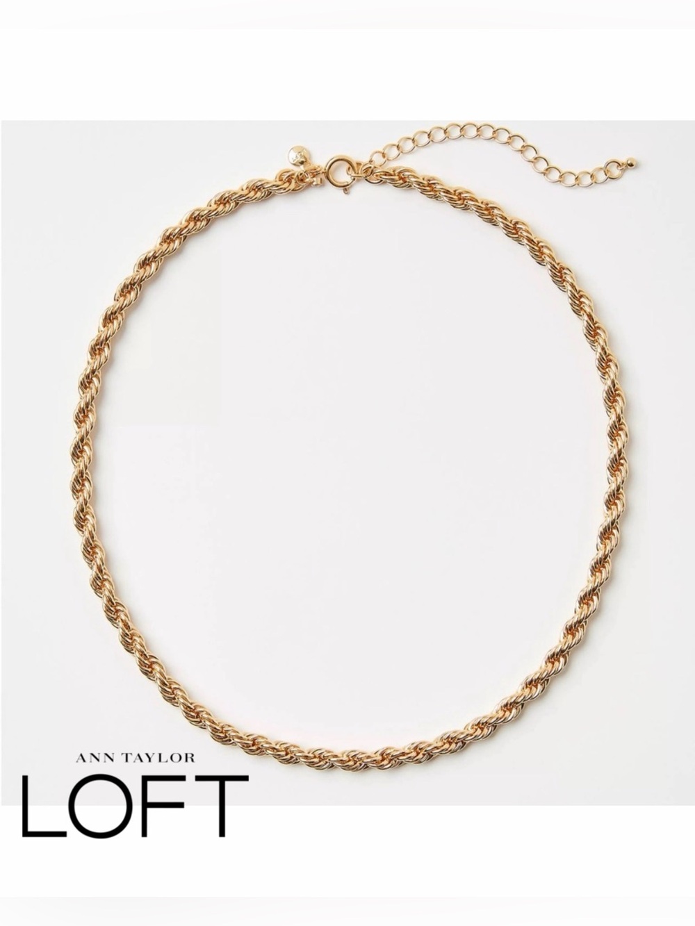 🆕 NWT LOFT Gold Twisted Rope Necklace